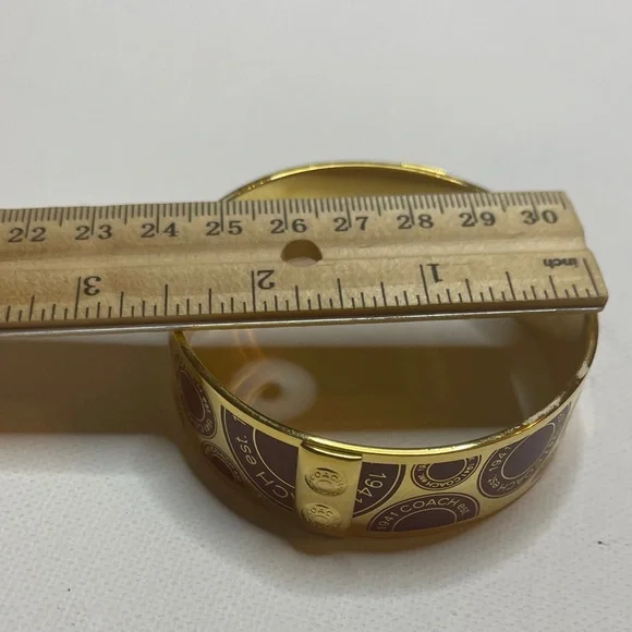 Coach Gold Bangle with Purple Circles - Picture 8 of 9